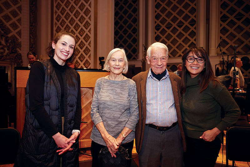 From left: CSO Concertmaster Stefani Matsuo, Ann & Harry Santen and CSO clarinetist Ixi Chen, March 2023. Credit: Claudia Hershner